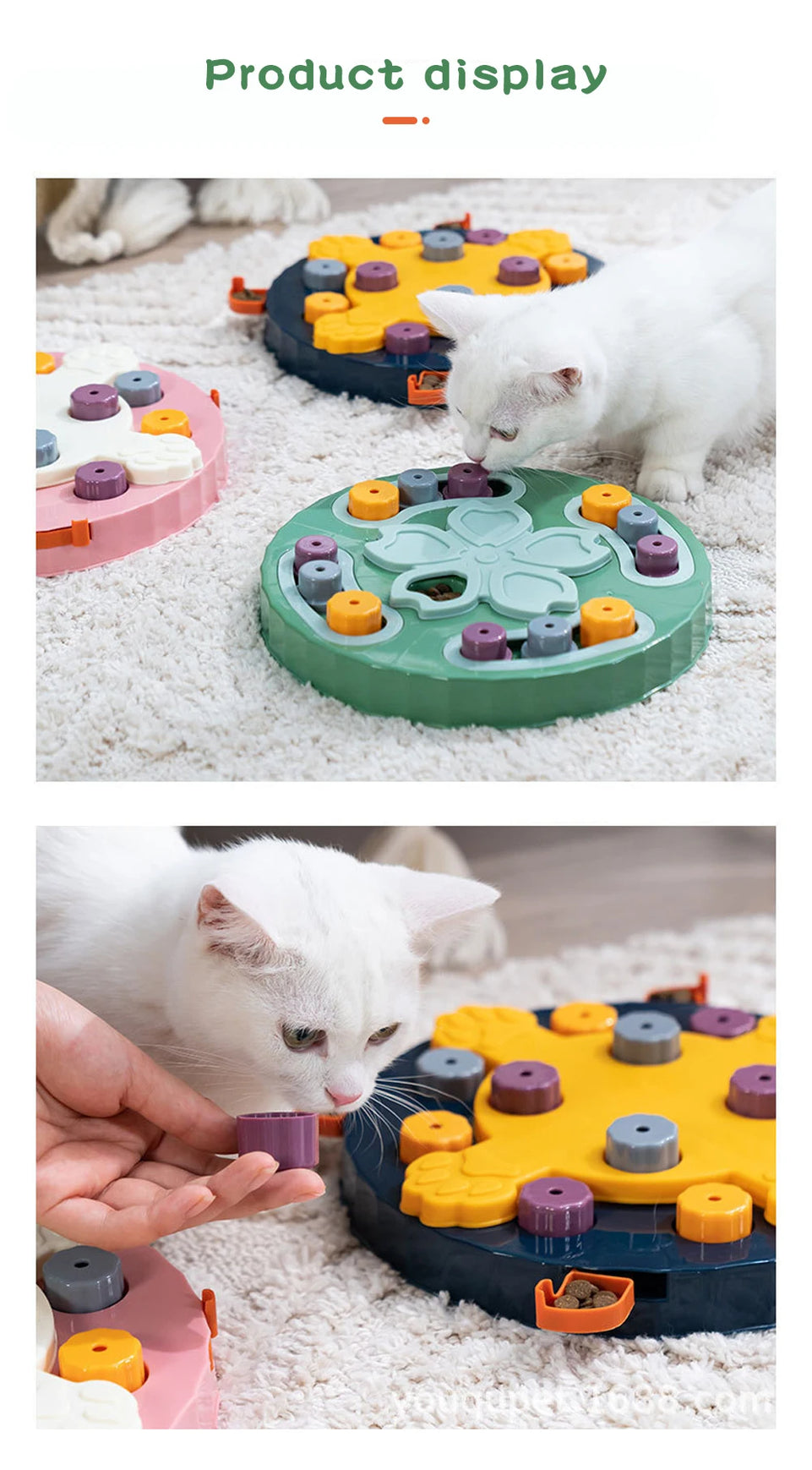 Pet Cat Interactive Puzzle Toys NonSlip Bowl Food Dispenser Slow Feeder Slowly Eating Pet Cat Dogs Training Game Pet Supplies
