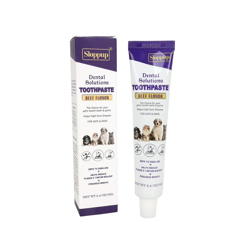 Pet Dental Care Gel Natural Beef Flavor Toothpaste for Dogs Cats Plaque Remover Fresh Breath Oral Solution Pet Supplies
