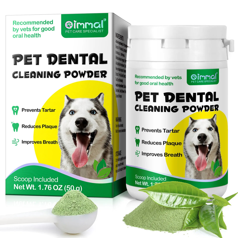 50g Pet Dental Cleaning Powder for Dogs Recommended by vets for good oral health Reduces Plaque Prevents Tartar Improves Breath