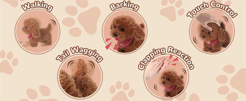 Interactive Electronic Puppy Toys for Kids, Walking Dog Toy with Leash, Remote Control, for Girls and Boys Aged 3+,birthday gift