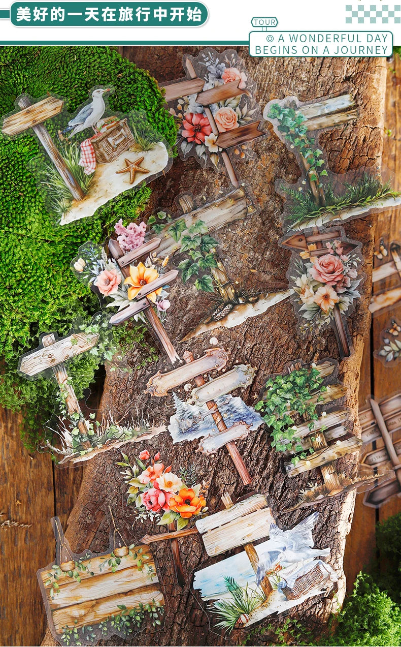 12packs/LOT Travel Guide series cute lovely retro decorative PET sticker