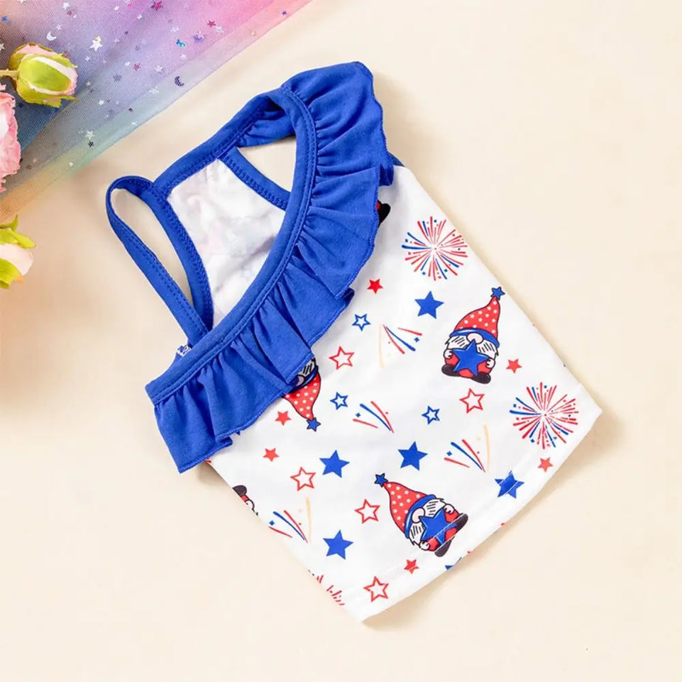 Fashion Cartoon Pattern Pet Summer Clothes Soft Thin Design Cat Suspender Skirt Breathable Pet Princess Dresses Summer