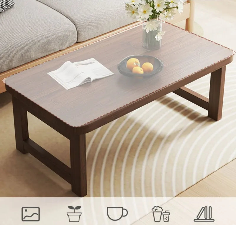 Folding End Table Family Living Room Small Coffee Table Bedroom Low Side Table Balcony Window Simple Multifunction Furniture