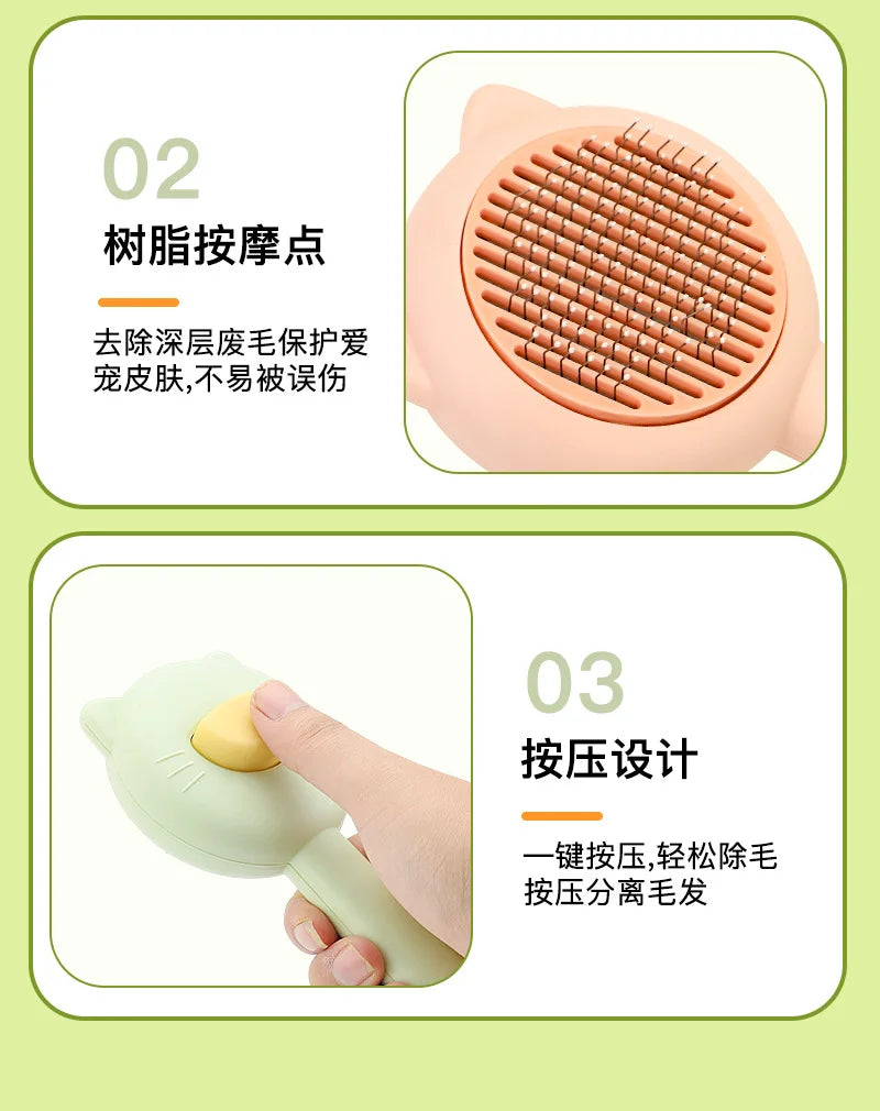 Pet Grooming Brush for Cats & Dogs,Tangle - Free Detangling & Loose Hair Removal, Perfect for Petting & Grooming