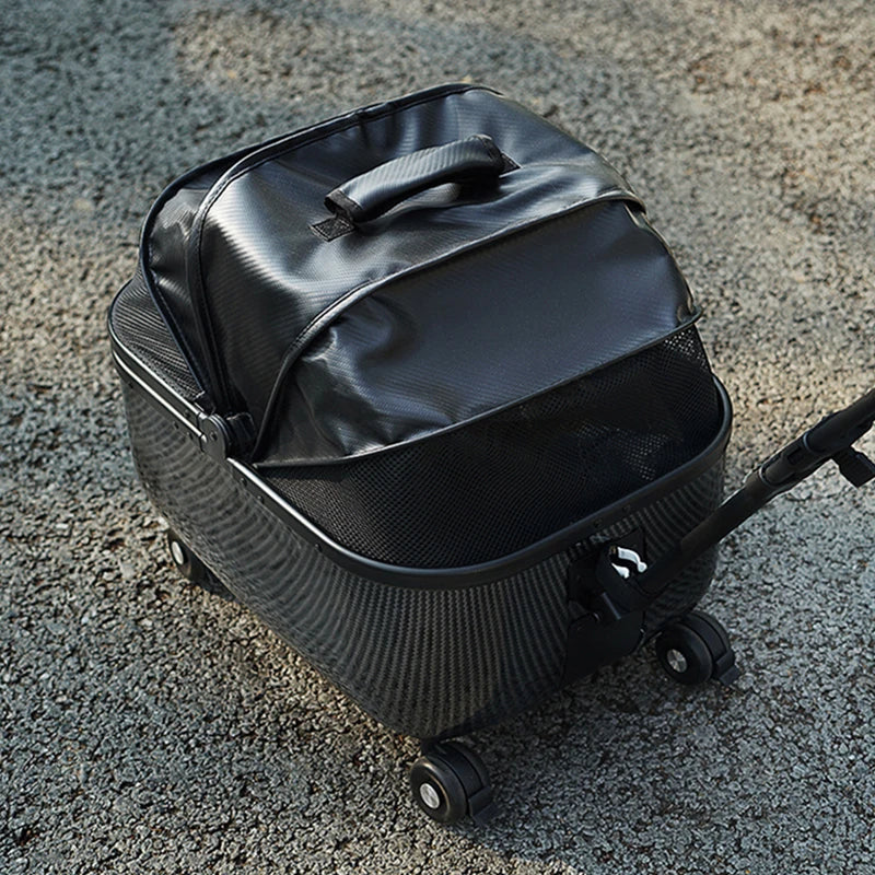 Pet Cart Dog and Cat Travel Cart Outward Trolley Box Large Space Small Dog and Cat Mobility Basket Pet Christmas Gift