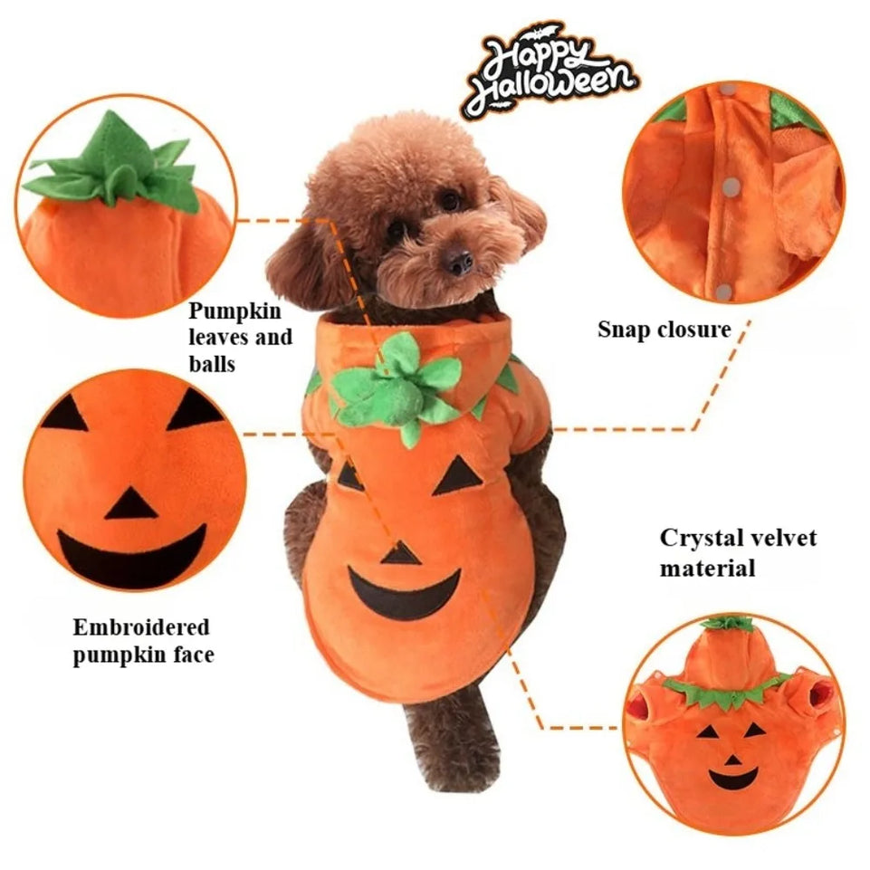 Fashion Pet Halloween Costumes Dog Cats Pumpkin Clothes Festival Suit Halloween Dog Fun Clothes Festivals Pet Dressing Supplies
