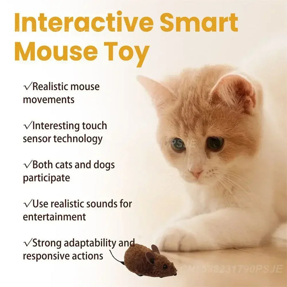 Pet Interactive Mouse Toy Plush Simulation Sound-Making Cat Boredom Relief Amusement Chew Toy Safe Durable Small Size Realistic