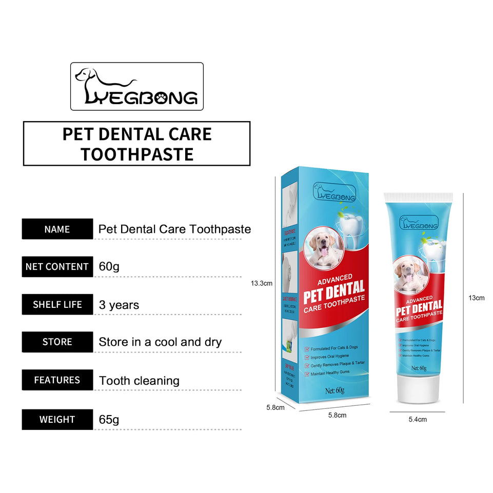Pet Oral Care Toothpaste–Cleans Tartar&Plaque for Dogs,Freshens Breath&Deodorizes Mouth,Prevents Tartar,Edible for Cats&Dogs
