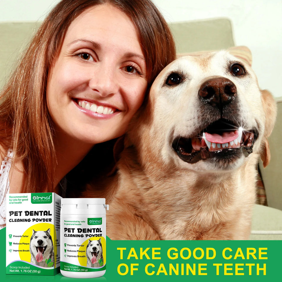 50g Pet Dental Cleaning Powder for Dogs Recommended by vets for good oral health Reduces Plaque Prevents Tartar Improves Breath