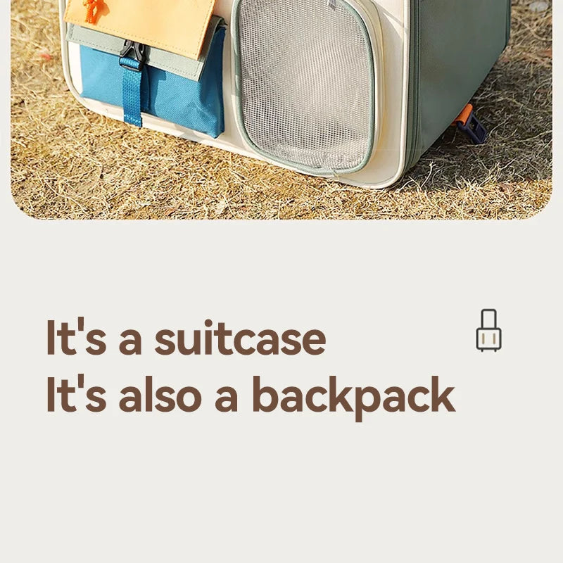 HOOPET Cats Travel Bag Portable Out Pet Trolley Suitcase Universal Small Dogs Bag Cat Backpack Detachable Pet Supplies