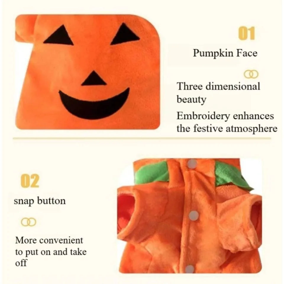 Fashion Pet Halloween Costumes Dog Cats Pumpkin Clothes Festival Suit Halloween Dog Fun Clothes Festivals Pet Dressing Supplies