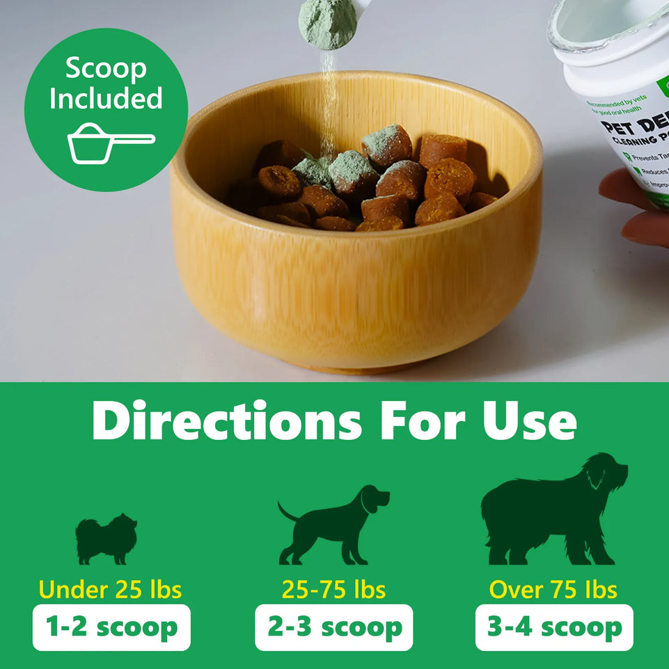 50g Pet Dental Cleaning Powder for Dogs Recommended by vets for good oral health Reduces Plaque Prevents Tartar Improves Breath