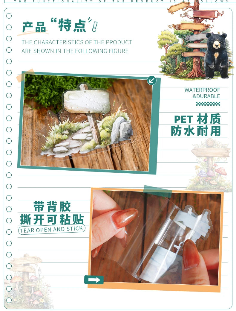 12packs/LOT Travel Guide series cute lovely retro decorative PET sticker