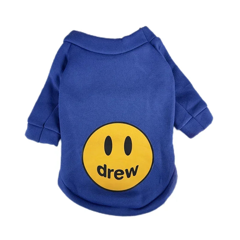 Pet Cat Clothing Fashion Trends Autumn and Winter Kittens Anti Hair Loss Smiling Face Hoodies Cat Autumn Clothing Pet Supplies