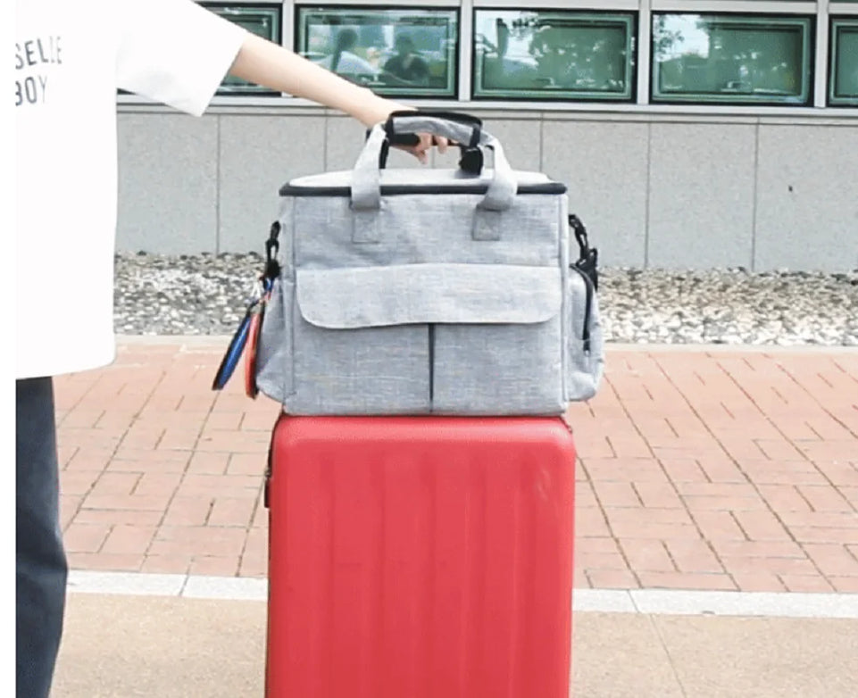 Dog Travel Bag for Supplies, Weekend Pet Travel Set , Airline Approved Tote Organizer with Multi-Function Pockets