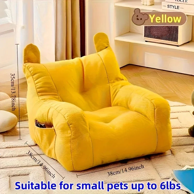 1pc Cat Sofa Bed with Adorable Cartoon Design, Detachable & Washable Reusable Pet Furniture, - for Indoor Cats Up To 2.72 KG