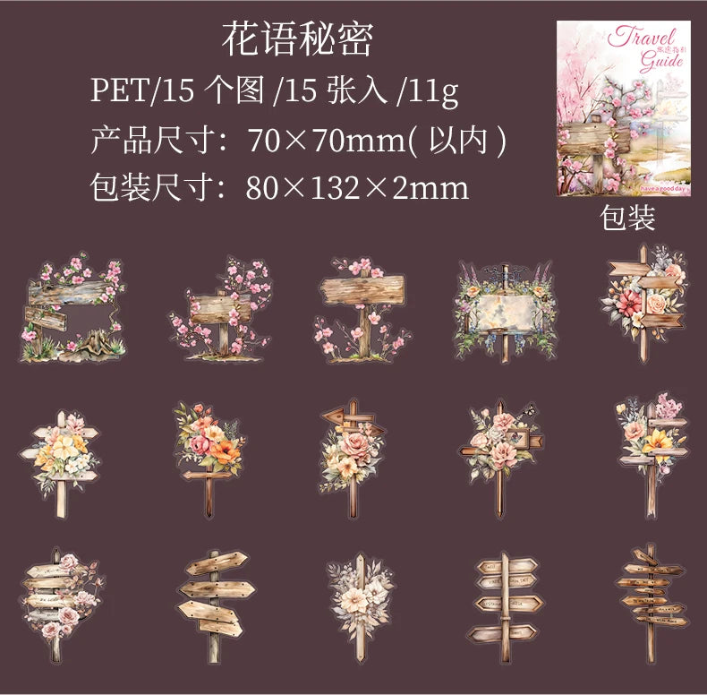 12packs/LOT Travel Guide series cute lovely retro decorative PET sticker