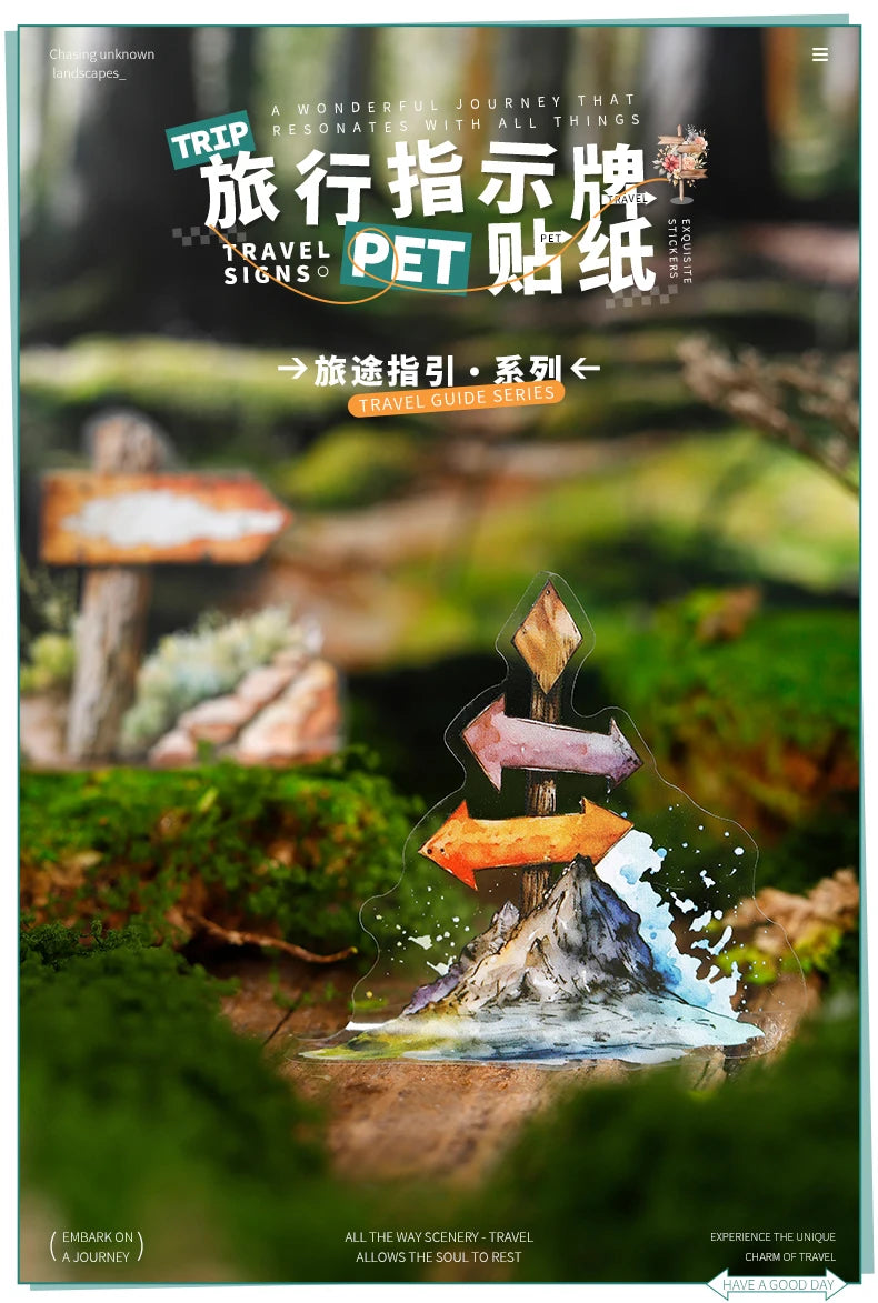 12packs/LOT Travel Guide series cute lovely retro decorative PET sticker