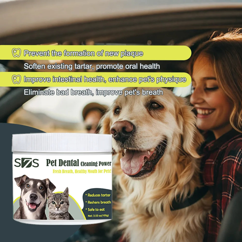 100g Beef Flavor Pet Dental Powder for Dogs & Cats – Advanced Tartar & Plaque Control, Fresh Breath, Oral Health Support
