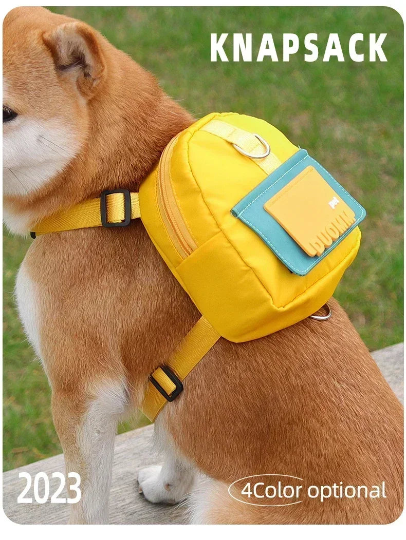 Pet Dog Travel Backpack With Shoulder Strap Snack Poop Bag Lightweight Outdoor Adventure Carrier For Small Cats And Dogs