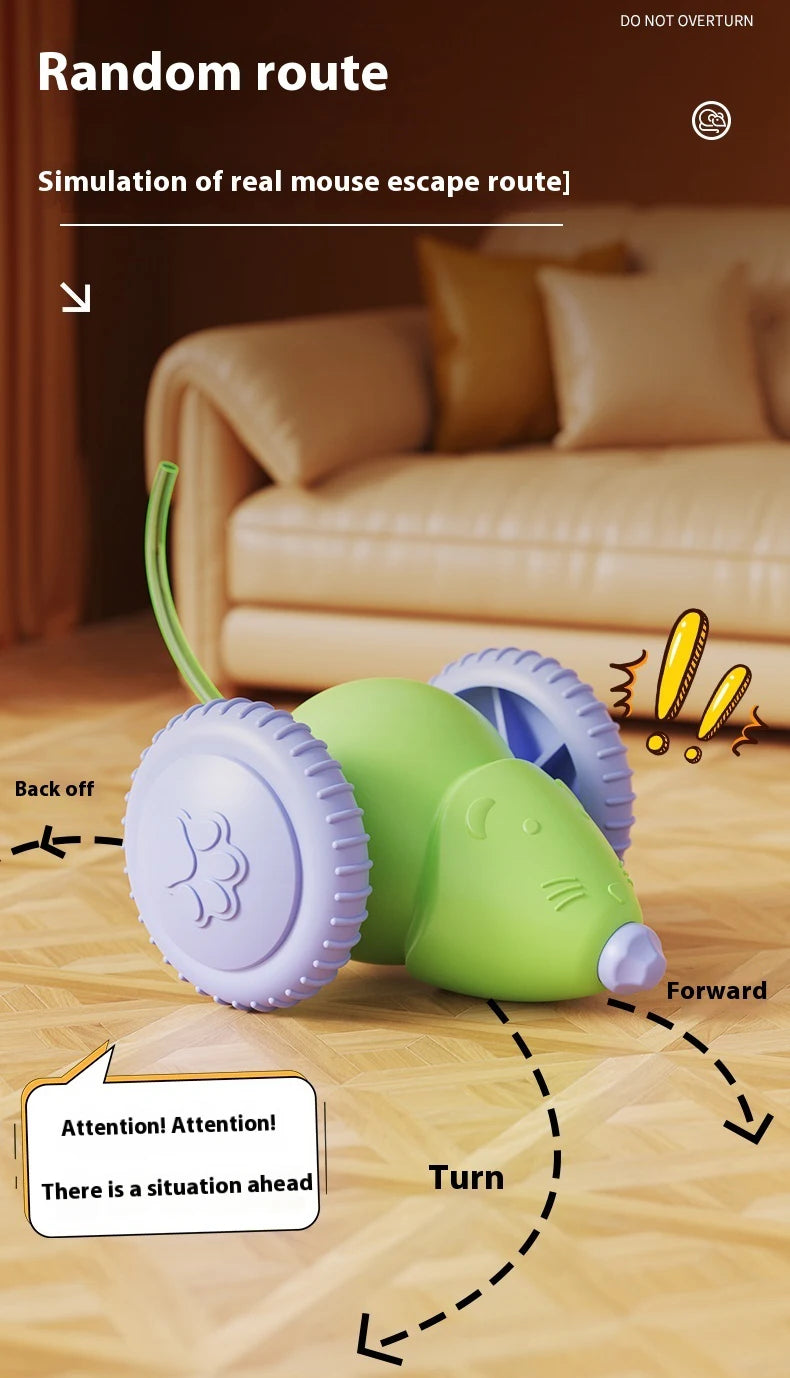 Electric Mouse Car Pet toys Interactive Cat Toy Rechargeable Automatic Teaser with Intelligent Obstacle Avoidance Pet Products