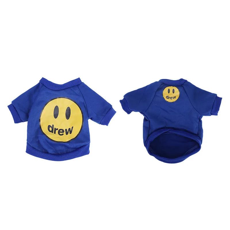 Pet Cat Clothing Fashion Trends Autumn and Winter Kittens Anti Hair Loss Smiling Face Hoodies Cat Autumn Clothing Pet Supplies