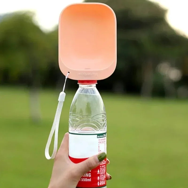 Pet Travel Water Bottle Portable Leakproof Hydration Dispenser with Integrated Drinking Bowl for Outdoor Puppy Walking Hiking