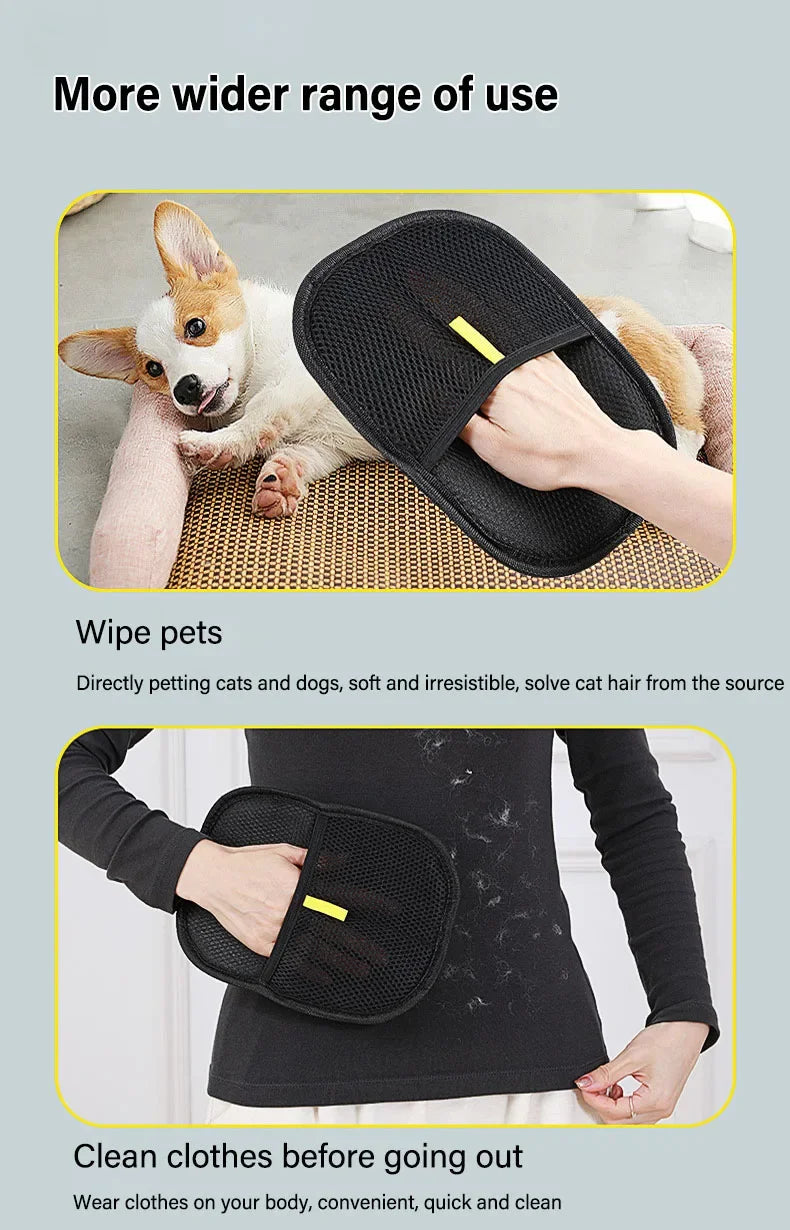 Pet Grooming Gloves Static Dedusting Brush Pet Hair Remover Brush Removing Dog Cat Hair From Sofa Carpet Clothes Pet Products