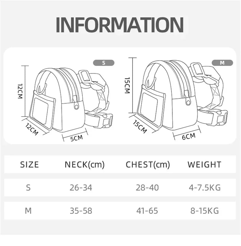 Pet Dog Travel Backpack With Shoulder Strap Snack Poop Bag Lightweight Outdoor Adventure Carrier For Small Cats And Dogs