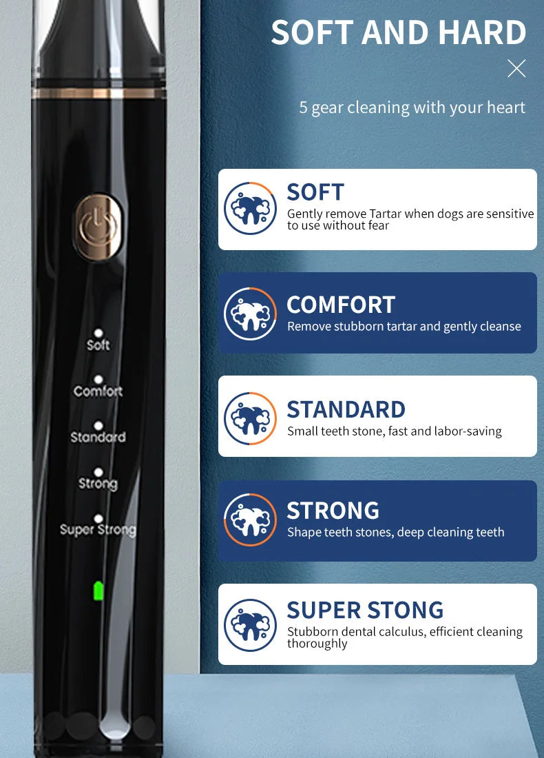 Pet Oral Care Dental Beauty Device Electric Dental Flusher for Dogs Portable Dental Stone Removal Ultrasonic Cleaner