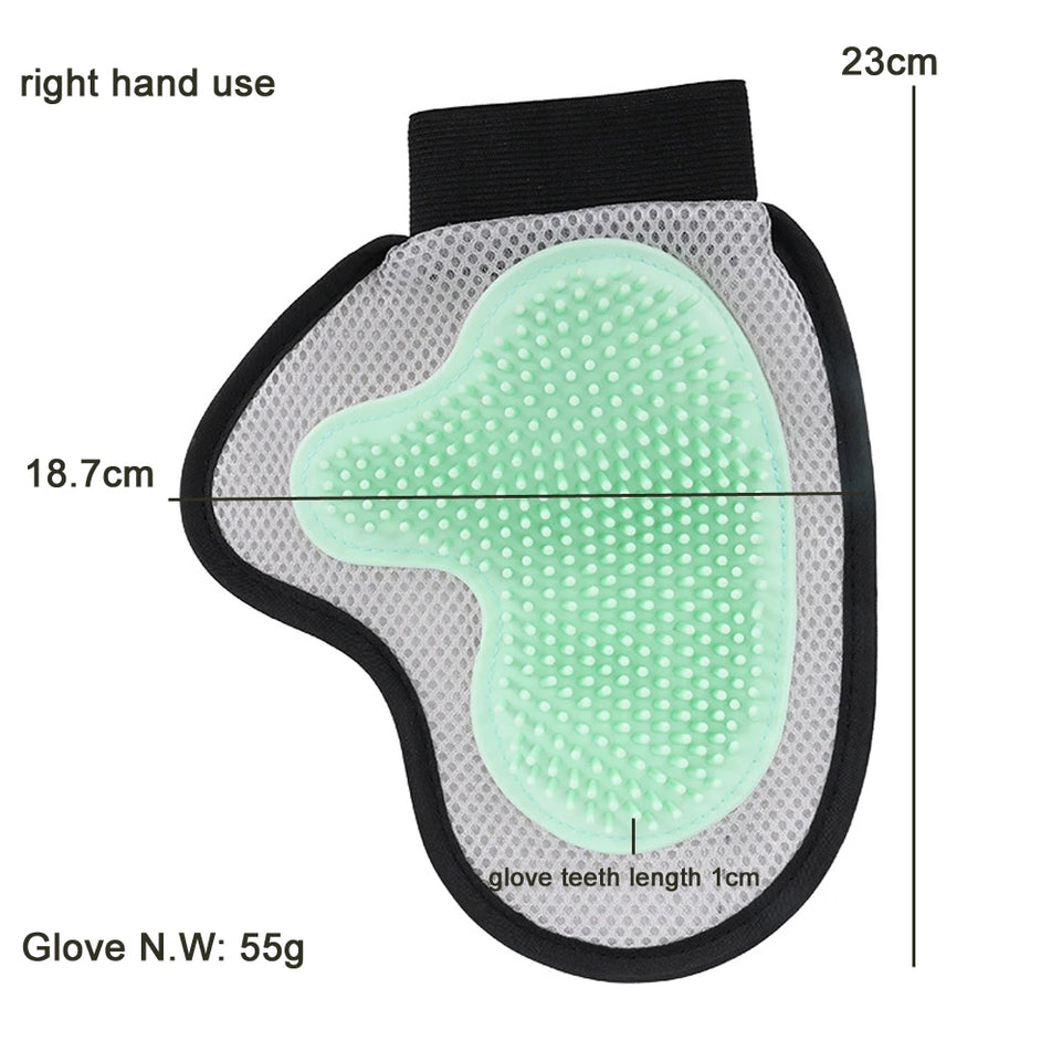 Pet Grooming Glove Brush for Cats Dogs Bath Massage Gloves for Bathing Grooming Softy Comfortable Animal Hair Removal Tool
