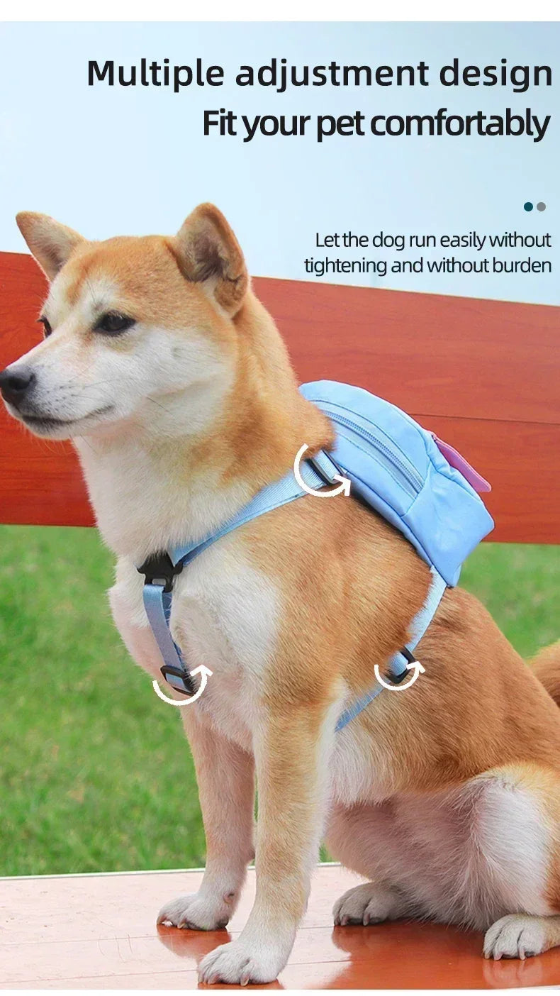 Pet Dog Travel Backpack With Shoulder Strap Snack Poop Bag Lightweight Outdoor Adventure Carrier For Small Cats And Dogs
