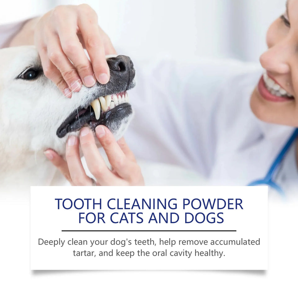 Pet Teeth Cleaning Powder for Dog and Cat Teeth Cleansing Remove Tartar Odor Reduce Bad Breath Keep Fresh Pet Dental Care 40g