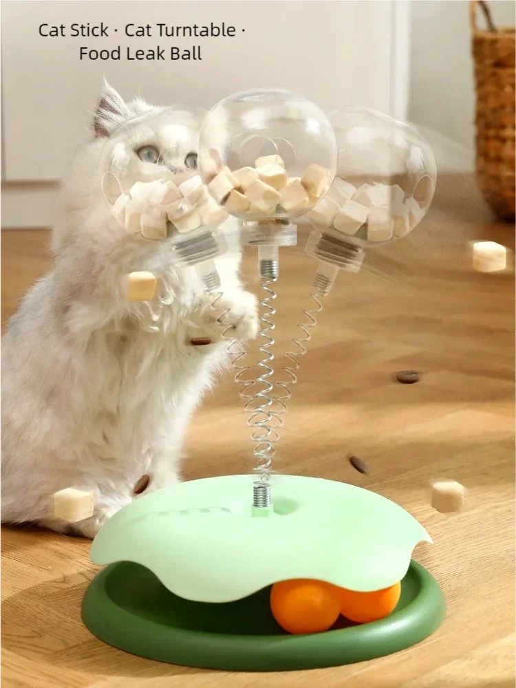 Pet Interactive Leakage Ball - Cat Turntable Toy - Food Dispenser for IQ Training for Dogs and Cats Pet Products Accessories