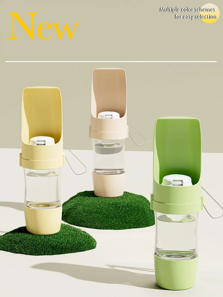 Pet Travel Water Bottle Portable with Food Container Foldable 2in1 Pet Outdoor Bowl Puppy Dog Cat Travel Drinking Food Feeder