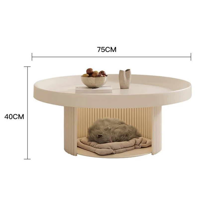 Nordic Circular Coffee Tables Pet Sofa Coffee Tables Tv Cabinet Tea Table Living Room Furniture Tea Table Creative Neat Design