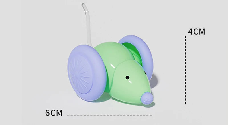Interactive Cat Toy Electric Mouse Car Automatic Teaser kitten Pet Toys Rechargeable Intelligent Obstacle Avoidance Cat Car Toy