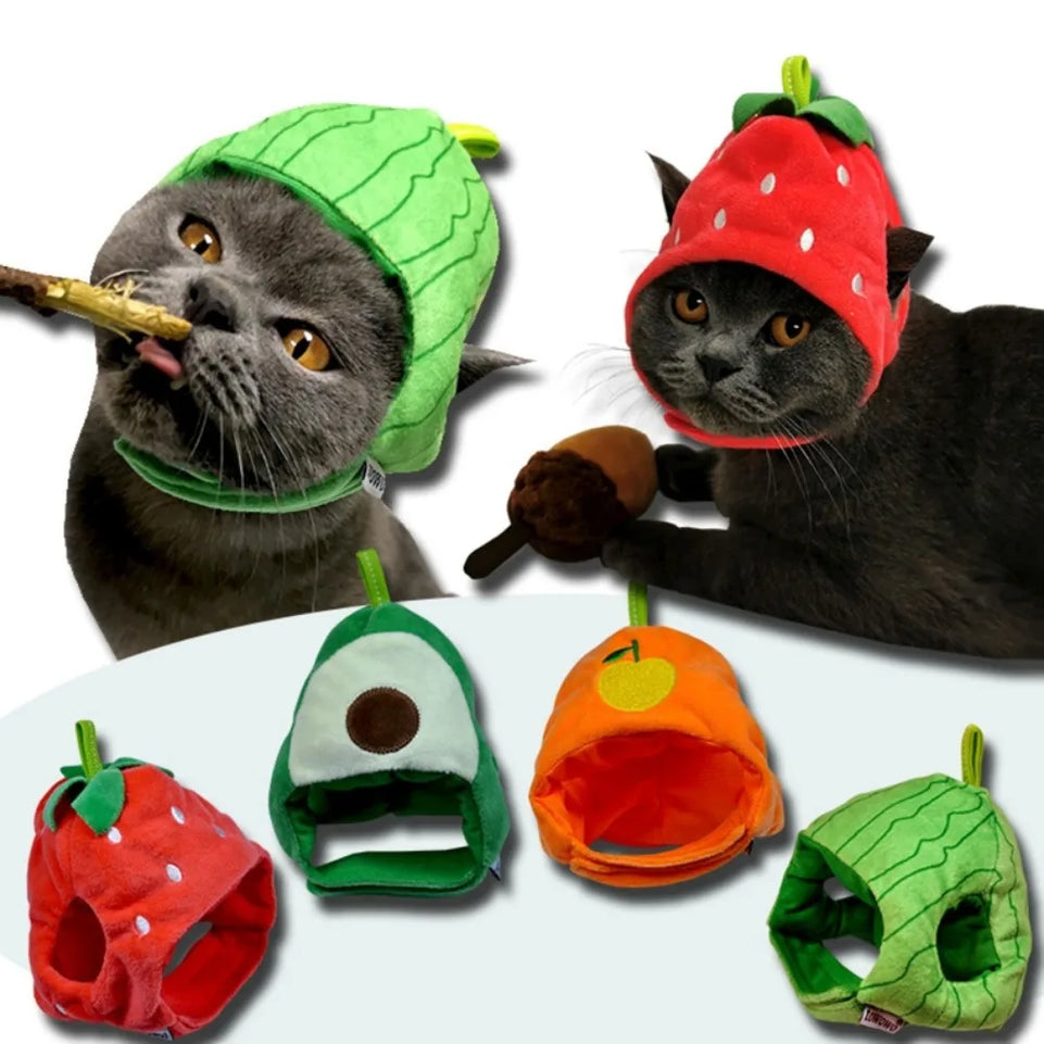 Pet Hat Cute Fruit Shape Soft Comfortable Kawaii Puppy Kitten Costume Cat Funny Cap Animal Accessories