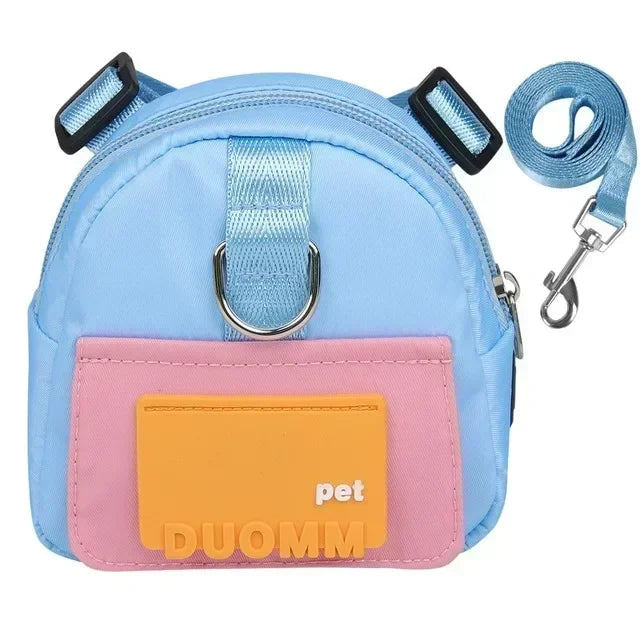 Pet Dog Travel Backpack With Shoulder Strap Snack Poop Bag Lightweight Outdoor Adventure Carrier For Small Cats And Dogs