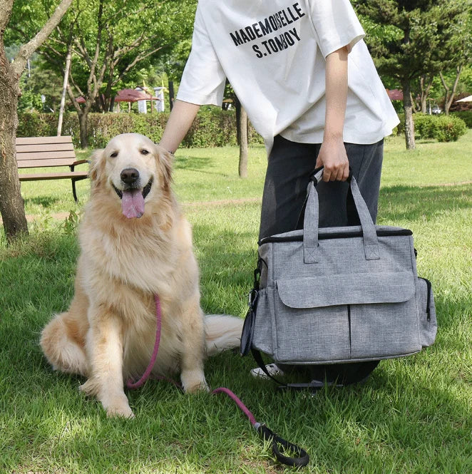 Dog Travel Bag for Supplies, Weekend Pet Travel Set , Airline Approved Tote Organizer with Multi-Function Pockets