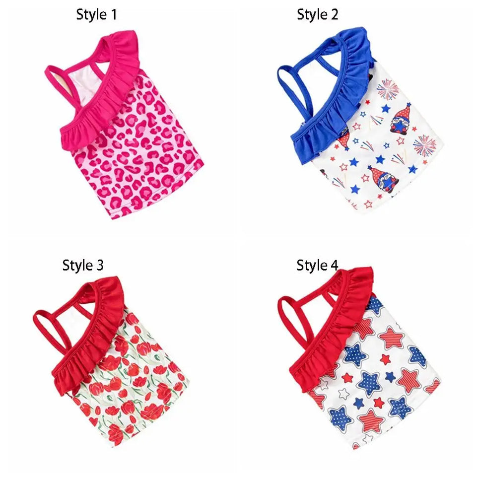 Fashion Cartoon Pattern Pet Summer Clothes Breathable Thin Design Cat Suspender Skirt Soft Dog Swimsuit Summer