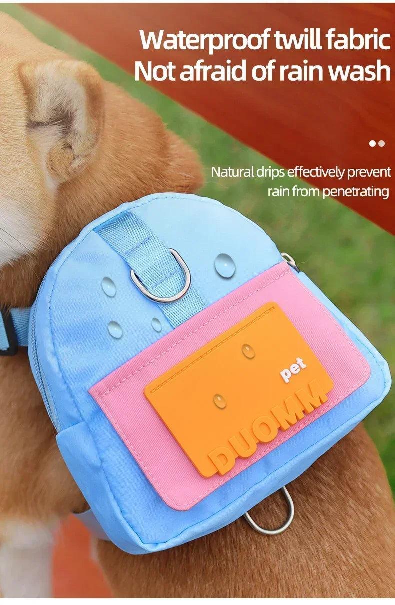 Pet Dog Travel Backpack With Shoulder Strap Snack Poop Bag Lightweight Outdoor Adventure Carrier For Small Cats And Dogs