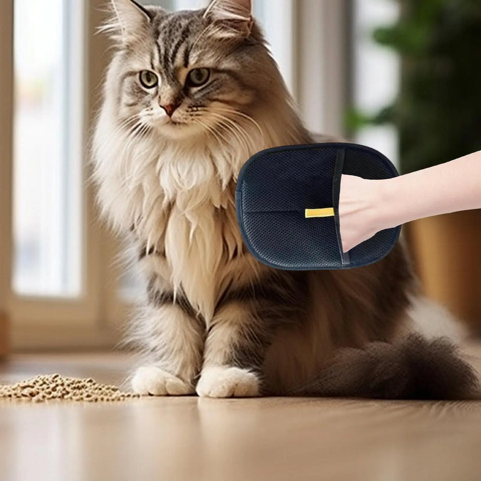 Pet Grooming Gloves Static Removal Gloves Pet Hair Double-Sided Pet Gloves for Washing Deshedding Grooming Versatile Pet Gloves