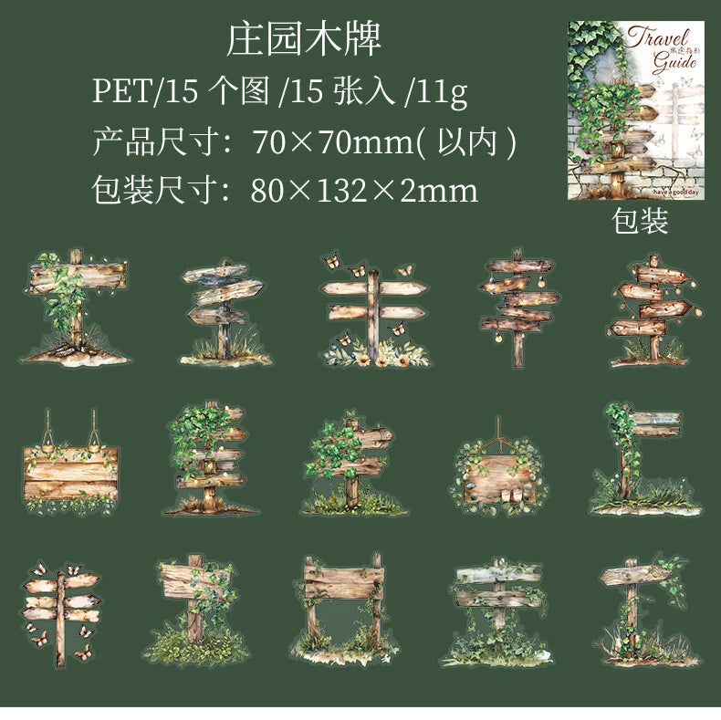 12packs/LOT Travel Guide series cute lovely retro decorative PET sticker