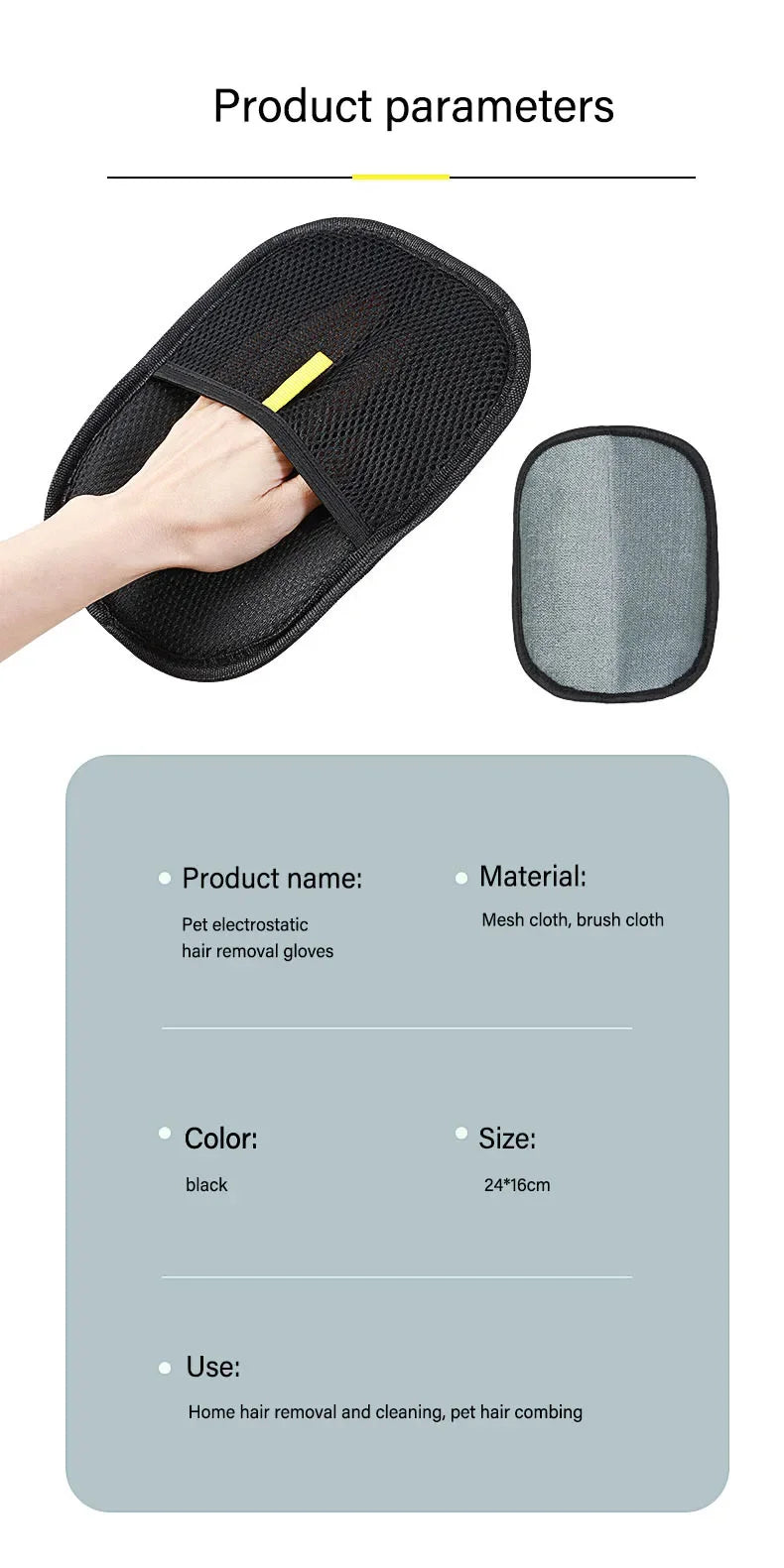 Pet Grooming Gloves Static Dedusting Brush Pet Hair Remover Brush Removing Dog Cat Hair From Sofa Carpet Clothes Pet Products