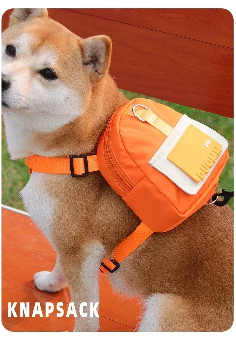 Pet Dog Travel Backpack With Shoulder Strap Snack Poop Bag Lightweight Outdoor Adventure Carrier For Small Cats And Dogs