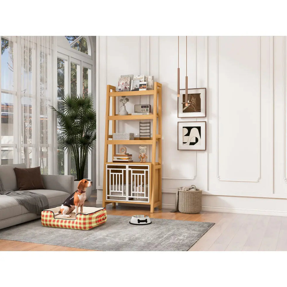 Furniture Style Dog Crate Ladder Bookcase Pet Friendly Furniture