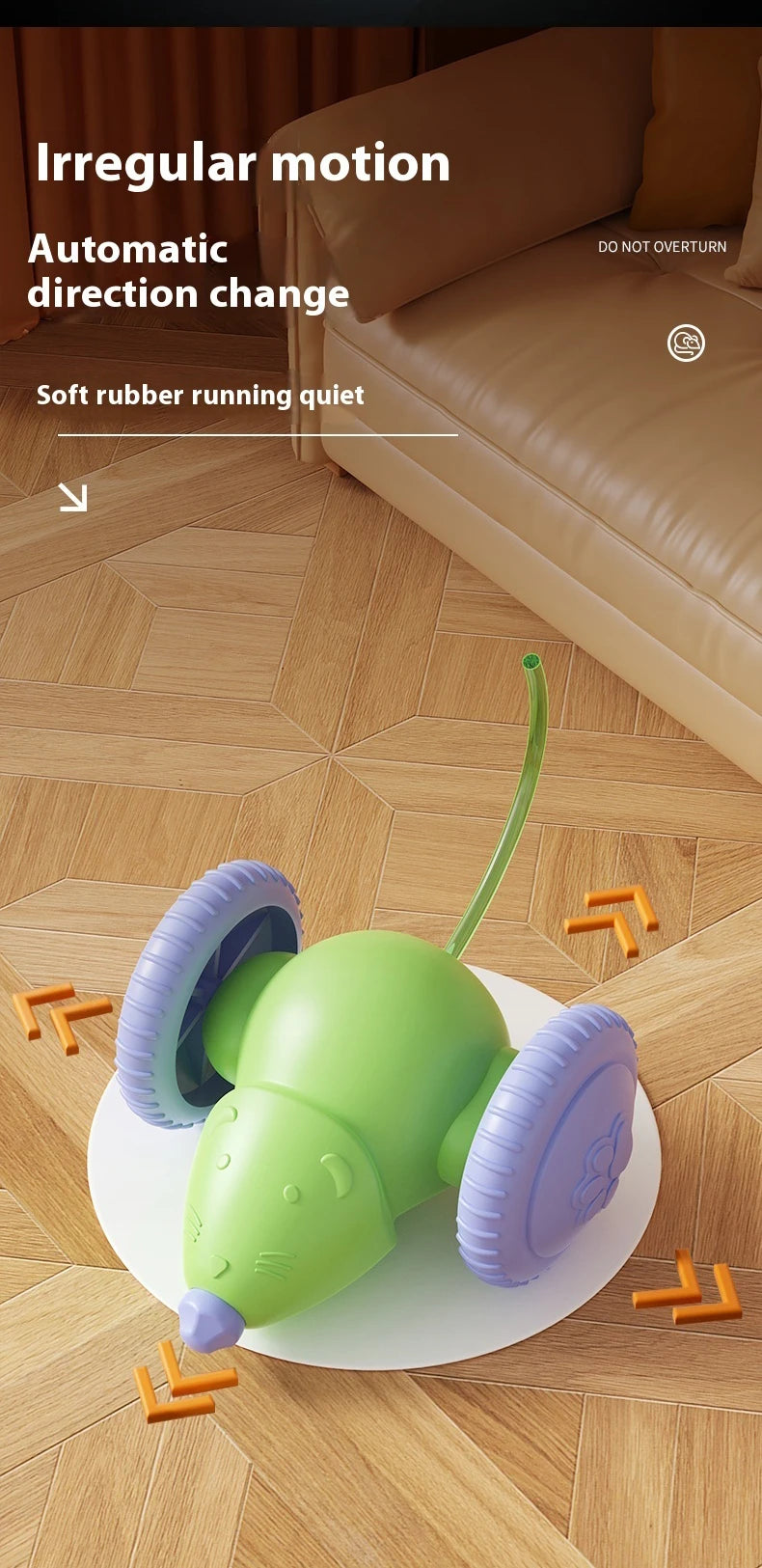 Electric Mouse Car Pet toys Interactive Cat Toy Rechargeable Automatic Teaser with Intelligent Obstacle Avoidance Pet Products