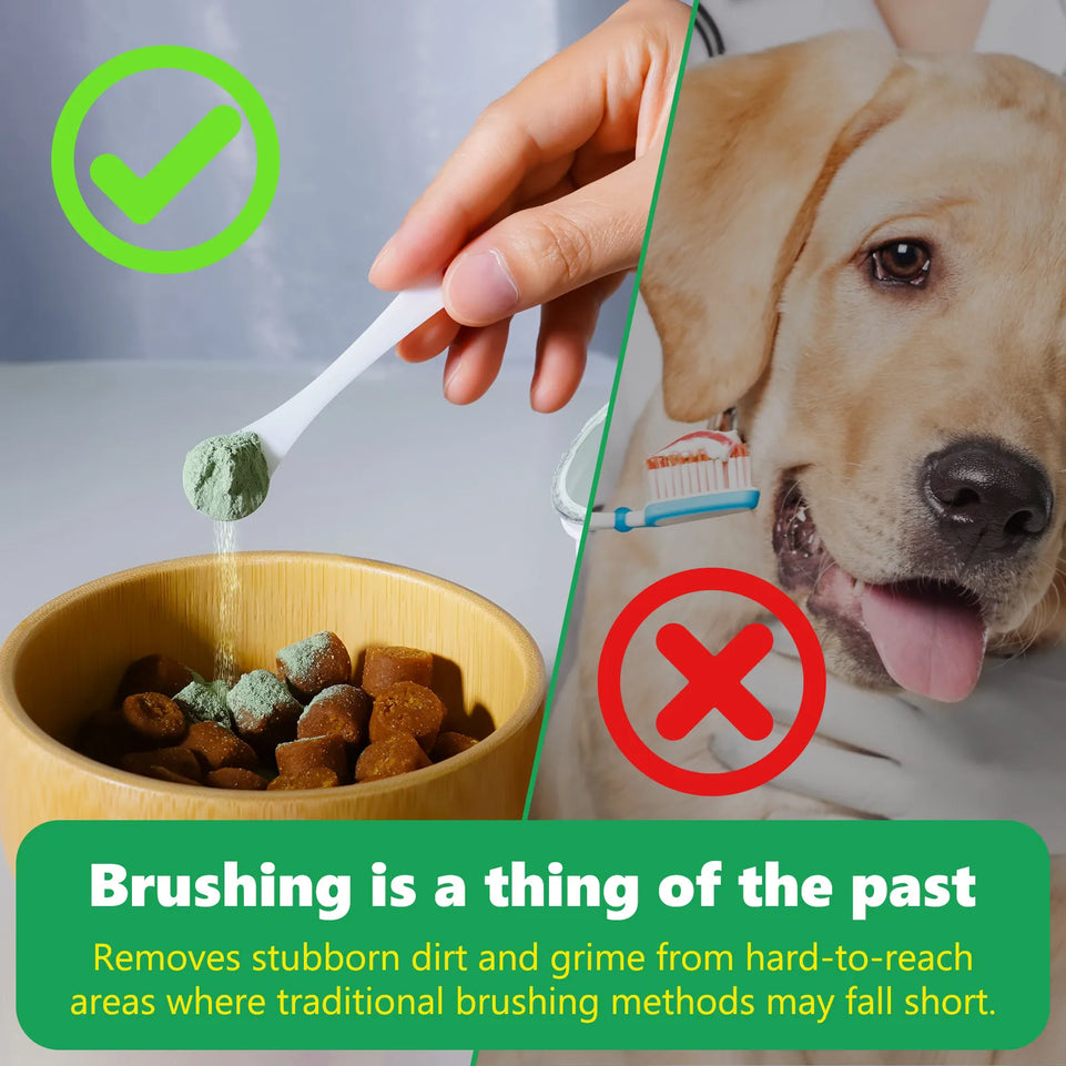 50g Pet Dental Cleaning Powder for Dogs Recommended by vets for good oral health Reduces Plaque Prevents Tartar Improves Breath