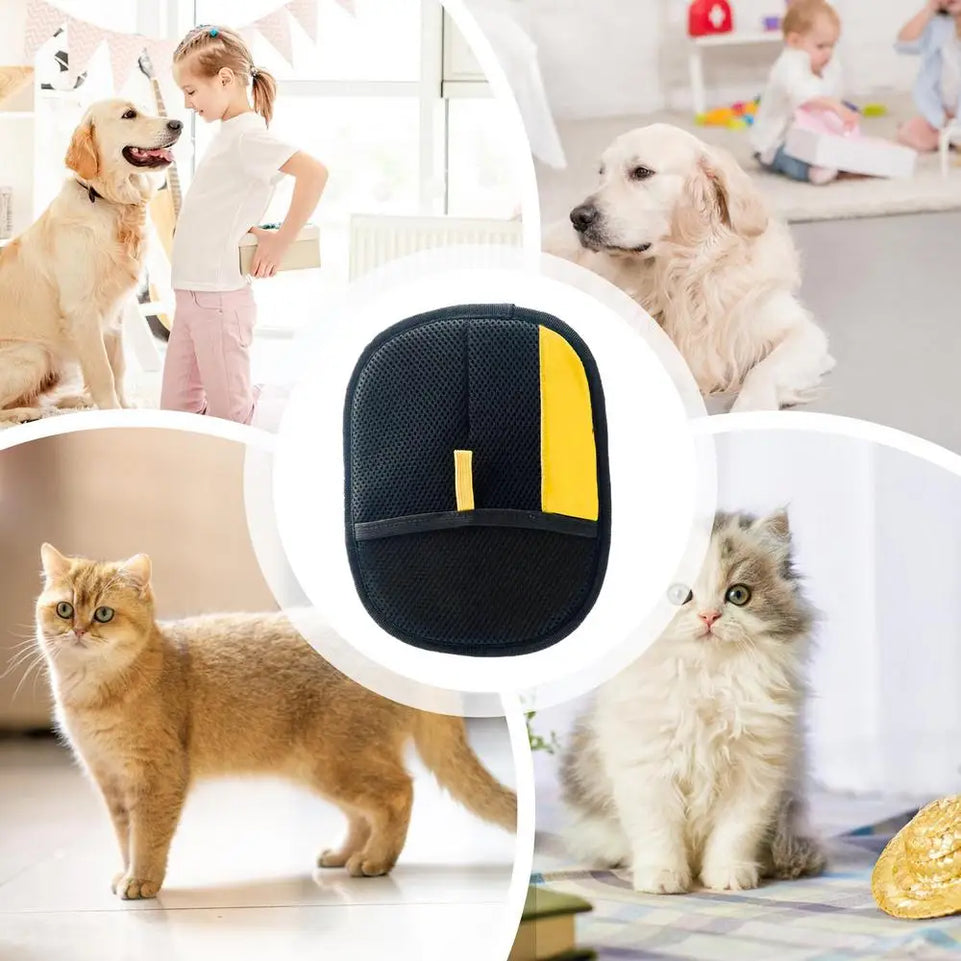 Pet Hair Removal Gloves Dog Grooming Gloves Lanyard Design Pet Cleaning Tool for Dogs Cats Rabbits and Other Animals